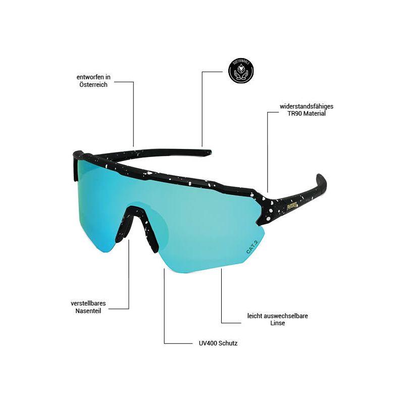 Sandgraiph Ltd - Phieres - Mtt BLK Wht Splatter - Technische Sonnenbrille