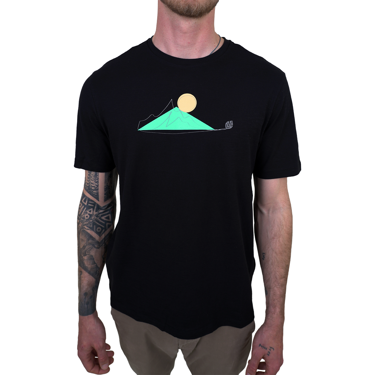 BN Sunset Leaf Tee - Benon Conform - Black - T-Shirt