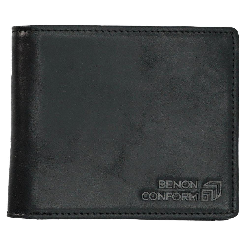 Benothing Bifold - Benon Conform - Black - Ledergeldtasche