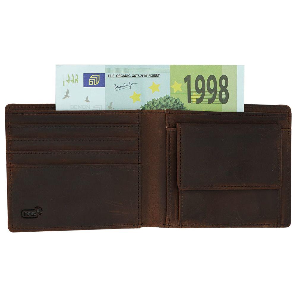 Benothing Bifold - Benon Conform - Dark Brown Vintage - Ledergeldtasche