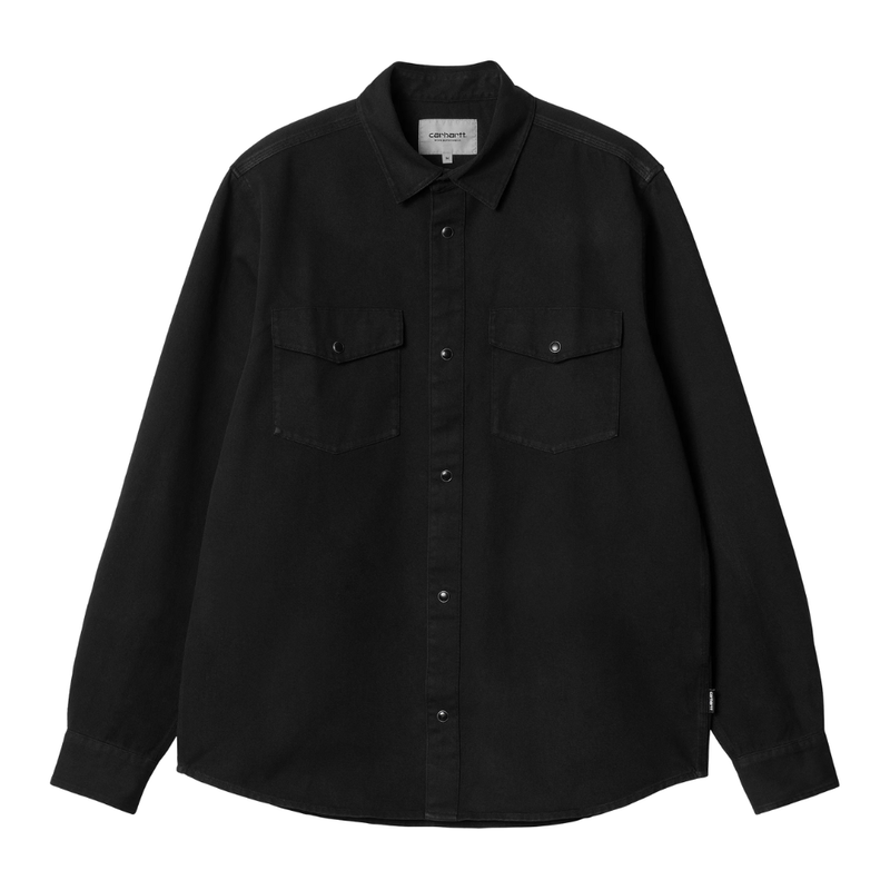 Carhartt WIP - L/S Santa Fe Shirt - BLACK - Langarmhemd