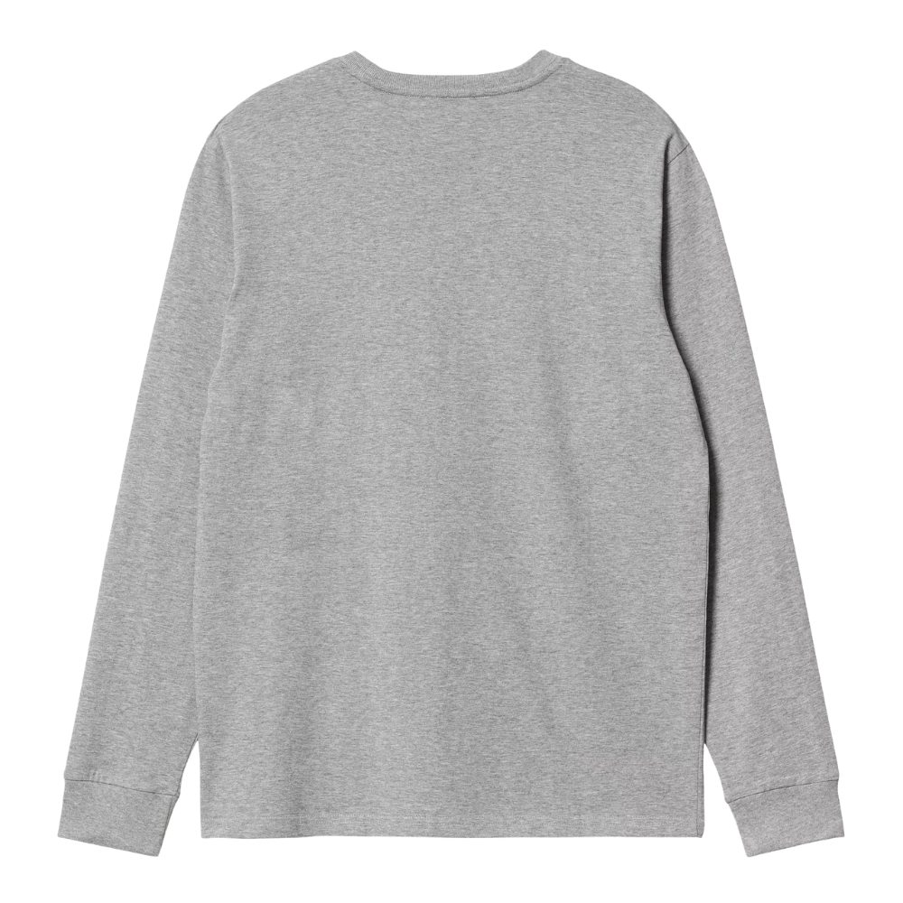 Carhartt - L/S Pocket T-Shirt - GREY HEATHER - T-Shirt Langarm