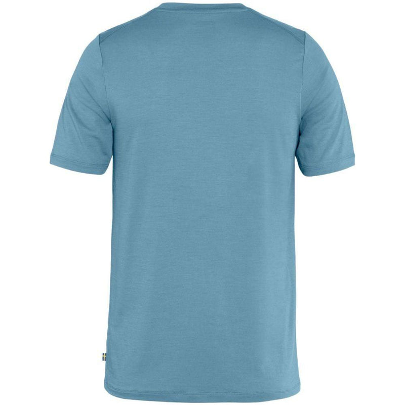 Fjällräven - Abisko Wool Logo SS M - Dawn Blue - Outdoor - Outdoorbekleidung - Outdoorshirts - Tech Shirt Outdoor