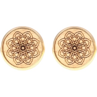 Eydl - Mandale Ohrenstecker Steel Gold Holz - A-Mandala - Ohrring