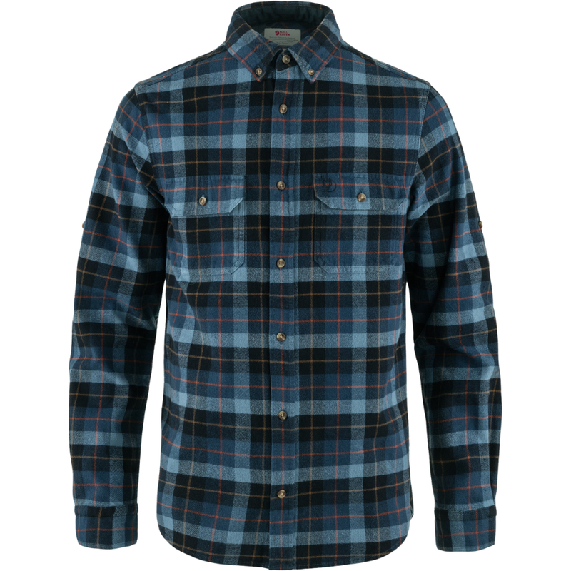 Fjällräven - Singi Heavy Flannel Shirt M - Dark Navy-Indigo Blue - Langarmhemd