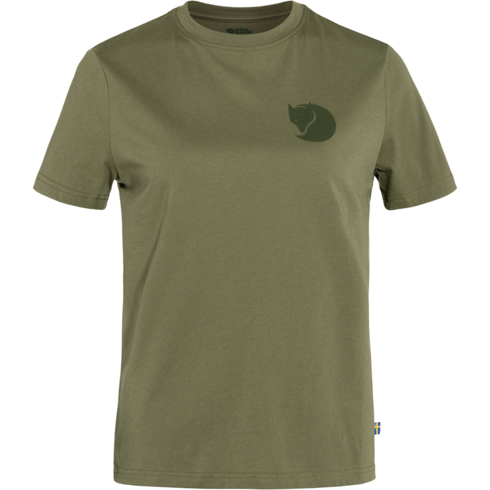 Fjällräven - Fox Boxy Logo Tee W - GREEN - T-Shirt