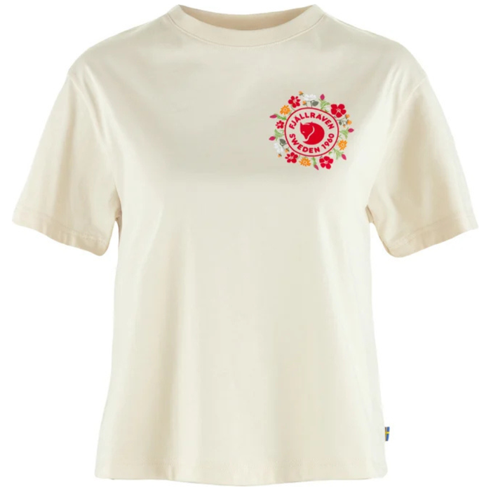 Fjällräven - Fjällblomster Logo T-shirt W - Chalk White - Outdoor-Shirt Kurzarm