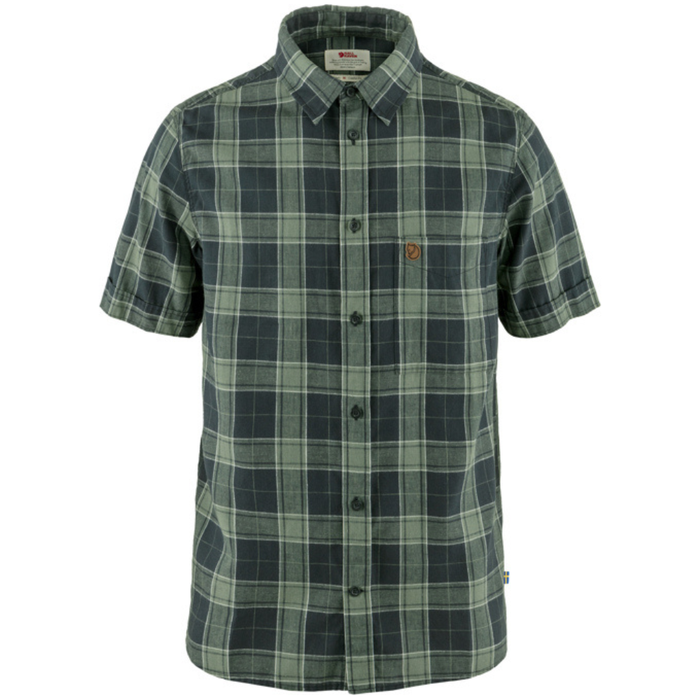 Fjällräven - Övik Travel Shirt SS M - Dark Navy-Patina Green