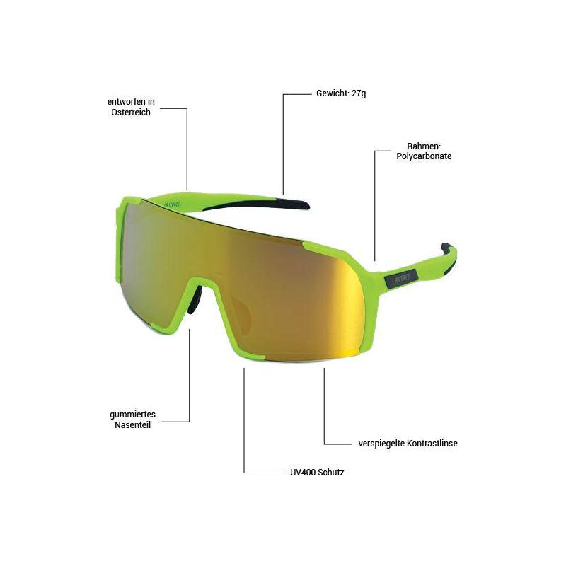 Phingsuit Youth - Phieres - Lime/Gold Mirror - Sportbrille