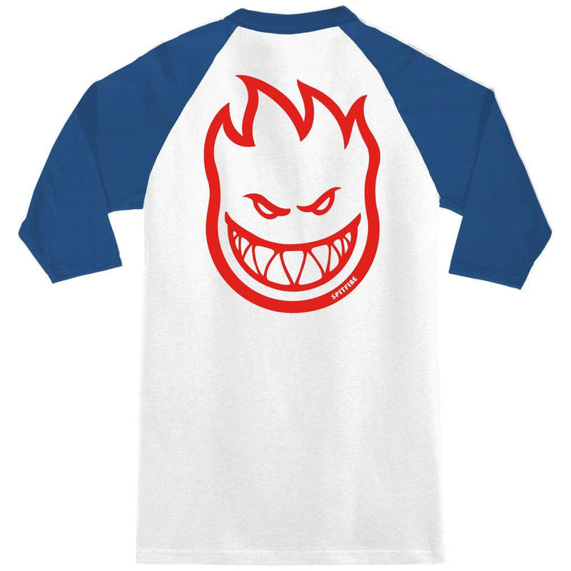 Bighead Double 3/4 Sleeve Raglan T-Shirt-Spitfire-White Royal-T-Shirt Langarm