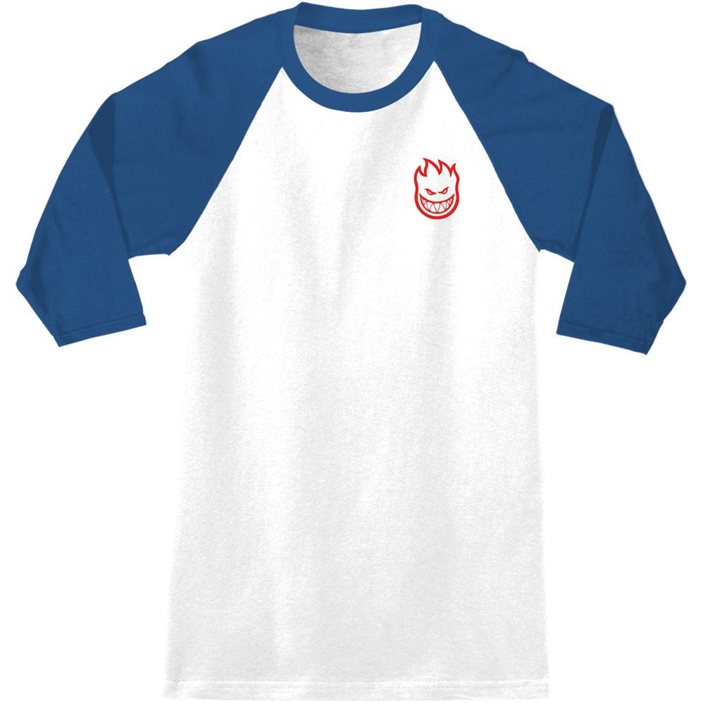 Bighead Double 3/4 Sleeve Raglan T-Shirt-Spitfire-White Royal-T-Shirt Langarm