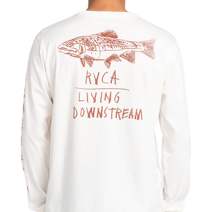 Downstream LS-RVCA-antique white-T-Shirt Langarm