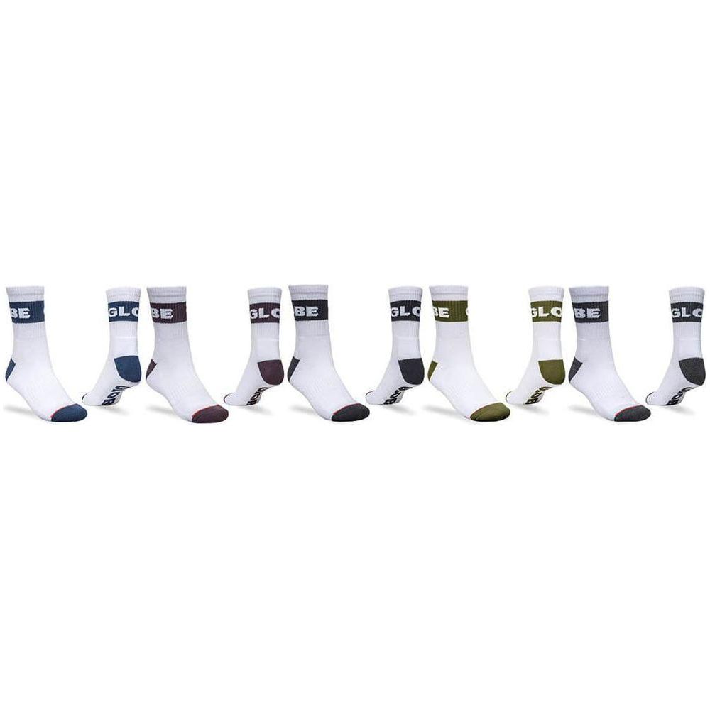 Horizons Crew Sock 5 Pack - Globe - White Assorted - Socken