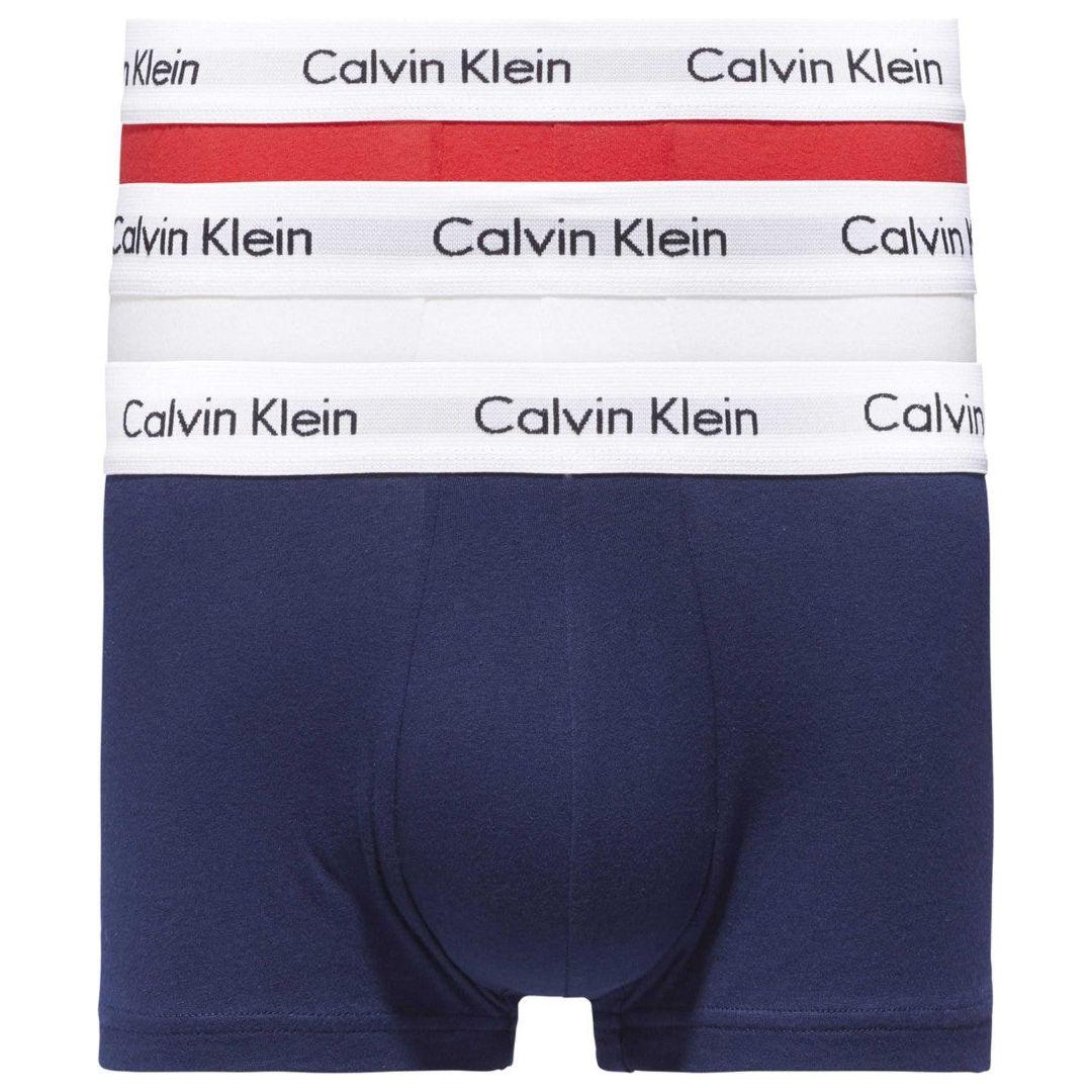 Calvin Klein - 3P LR Trunk - Boxer Short - white red ginger plum blu