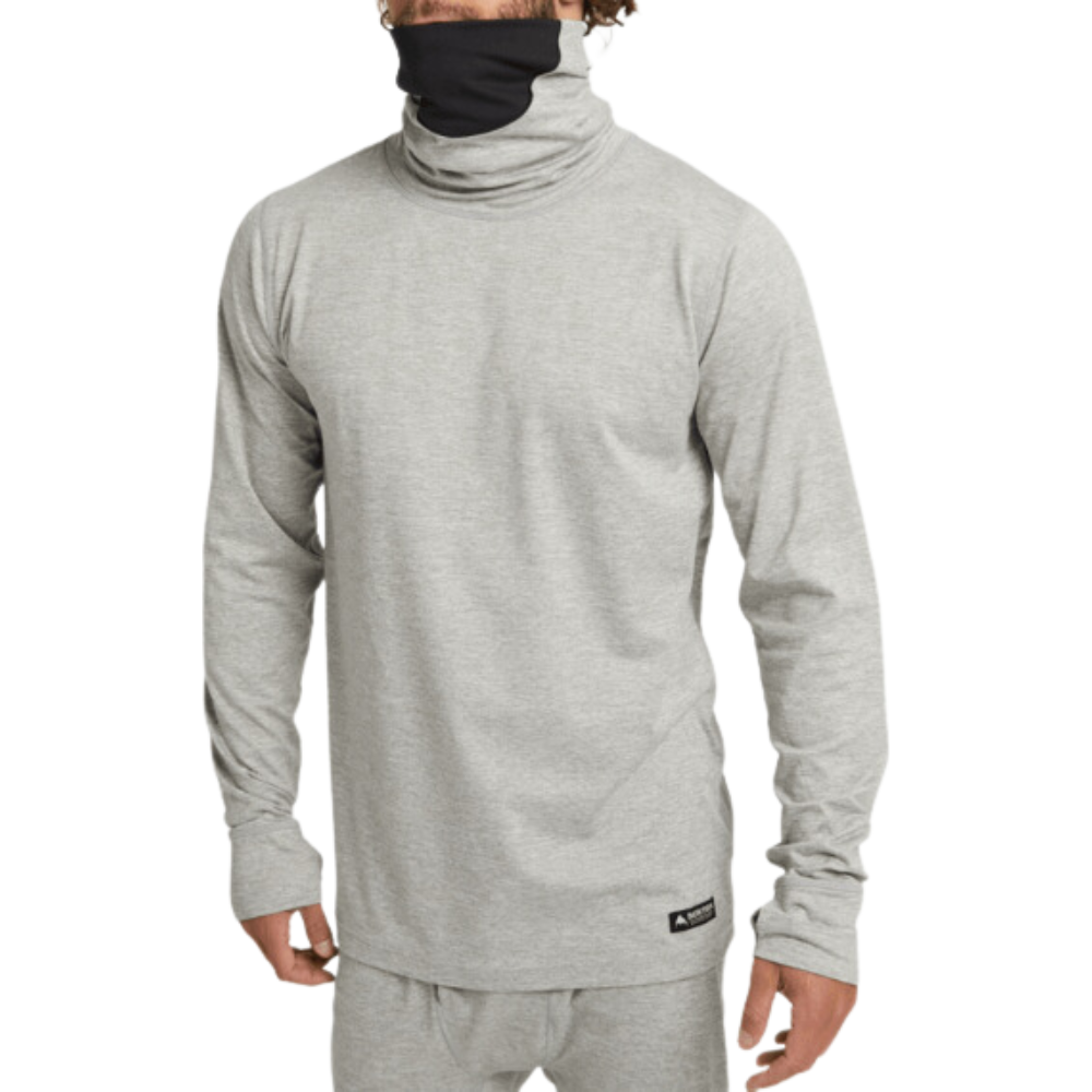 Midweight Base Layer Long Neck Shirt - Burton - Gray Heather - Funktions-Shirt Langarm