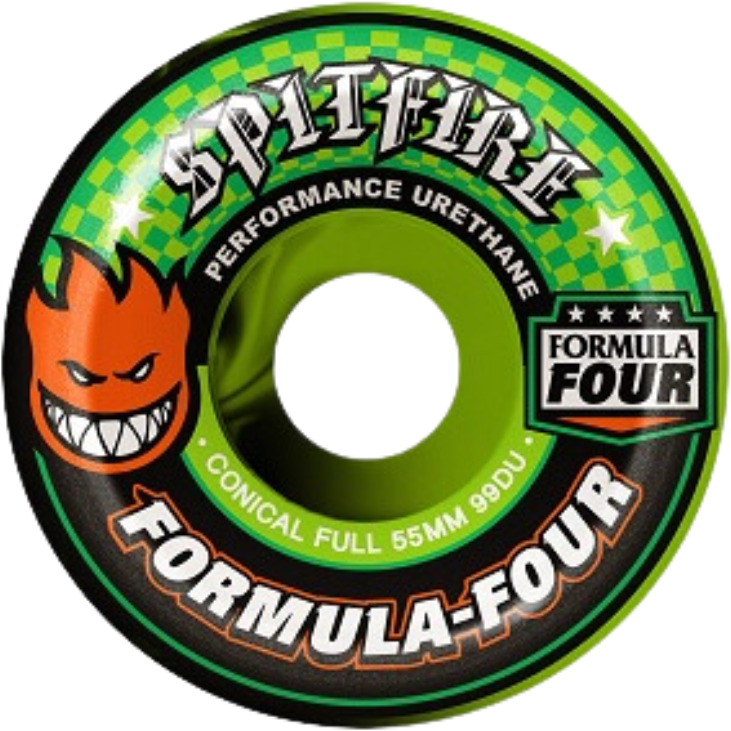 F4 99 Conical Full - Spitfire - Green/Black - Skateboard-Rollen