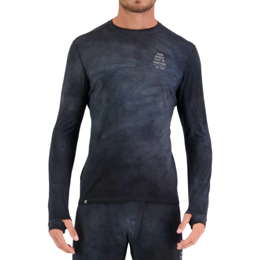 Cascade Merino Flex 200 LS - Mons Royale - BLACK ACID WASH - Techshirt Langarm