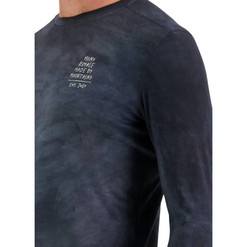 Cascade Merino Flex 200 LS - Mons Royale - BLACK ACID WASH - Techshirt Langarm