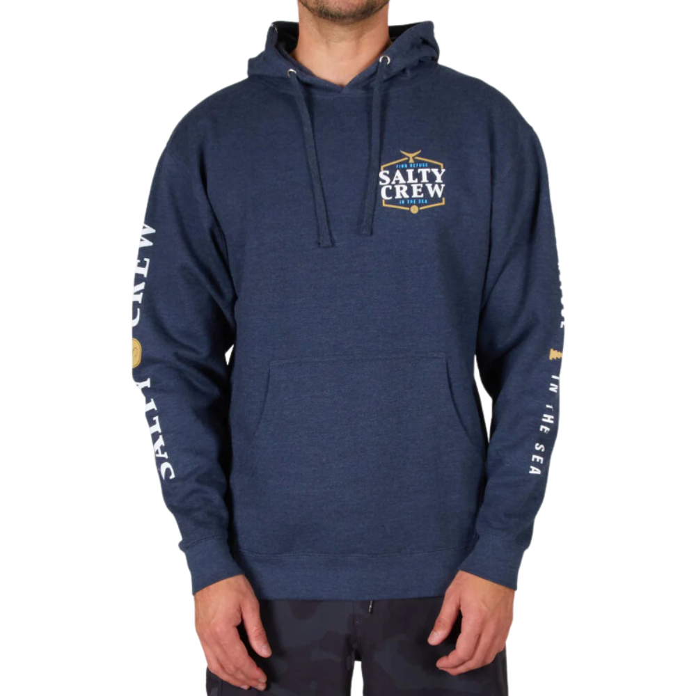 Skipjack Hood Fleece - Salty Crew - NAVY HEATHER - Kapuzenpulli