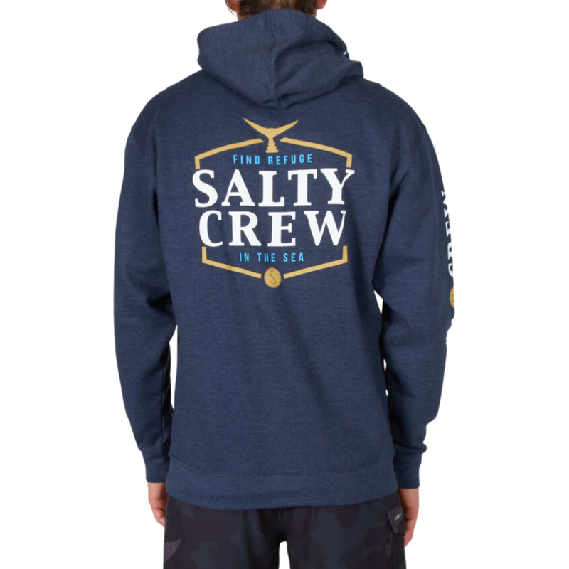 Skipjack Hood Fleece - Salty Crew - NAVY HEATHER - Kapuzenpulli