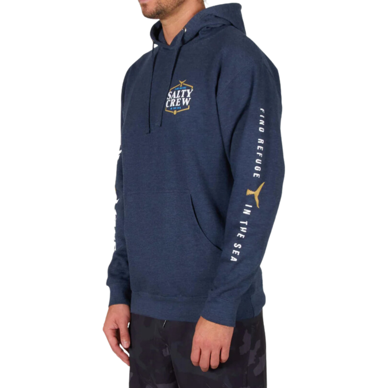 Skipjack Hood Fleece - Salty Crew - NAVY HEATHER - Kapuzenpulli