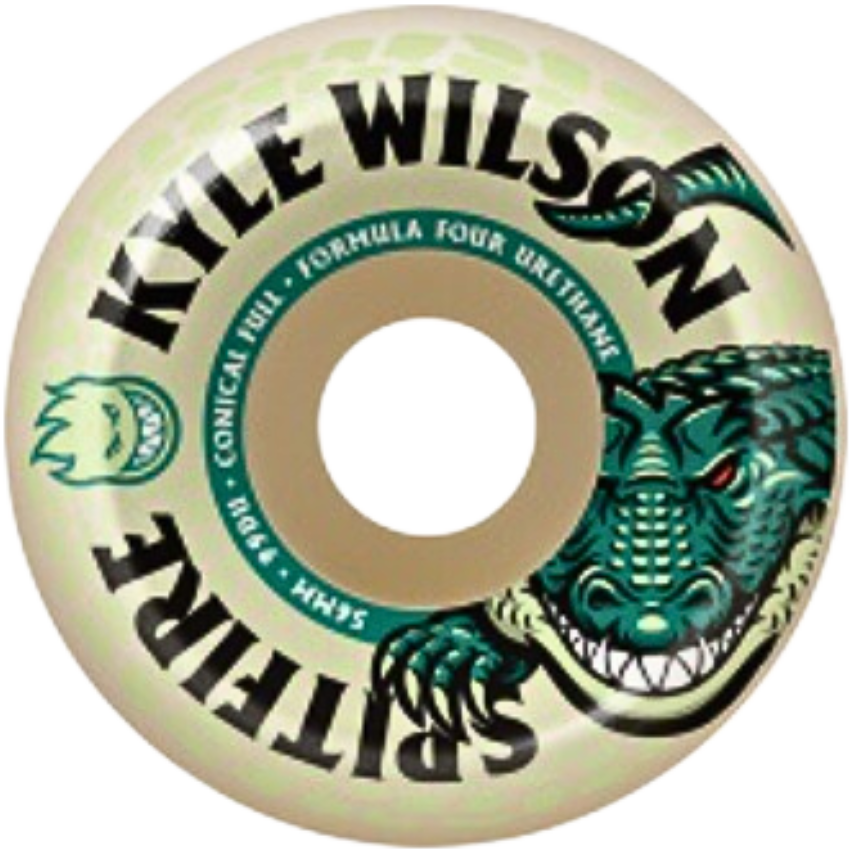 F4 99A Wils. D.R CF Wheels 54mm - Spitfire - BLACK/GREEN - Skateboard-Rollen