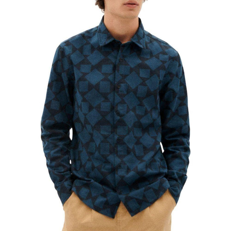 Squares Navy Thomas Shirt - Thinking Mu - Navy