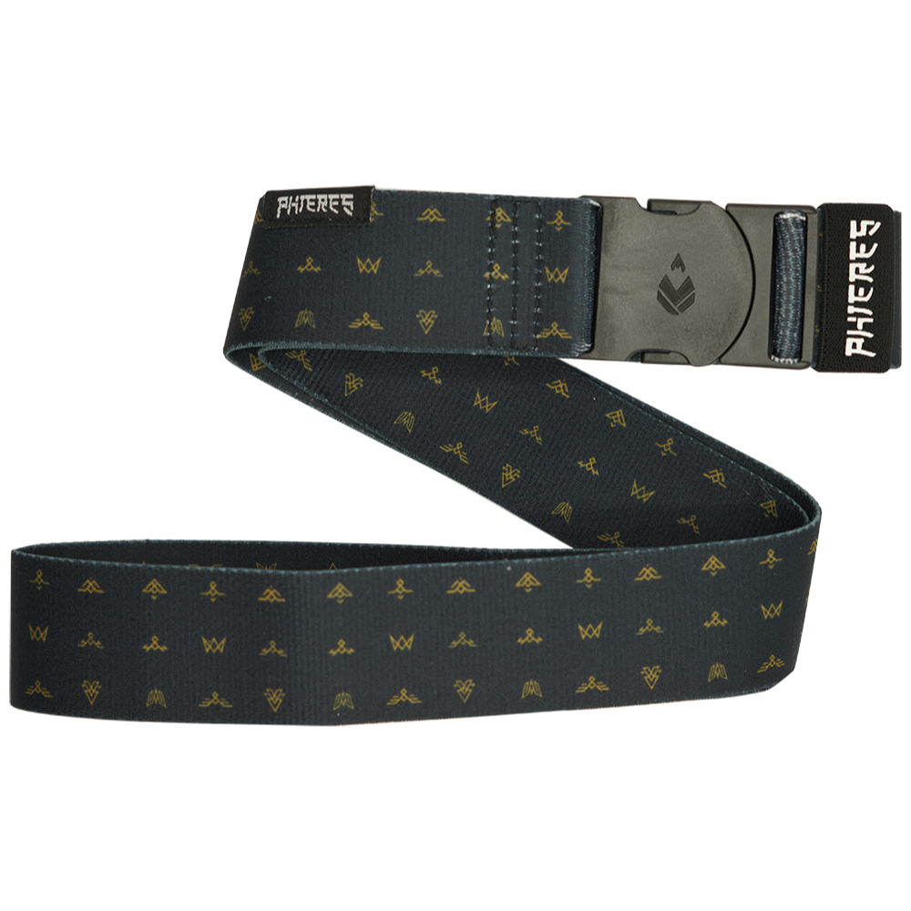 Textile Belt Dadsphelt Elastic Belt | Black Gold Pattern