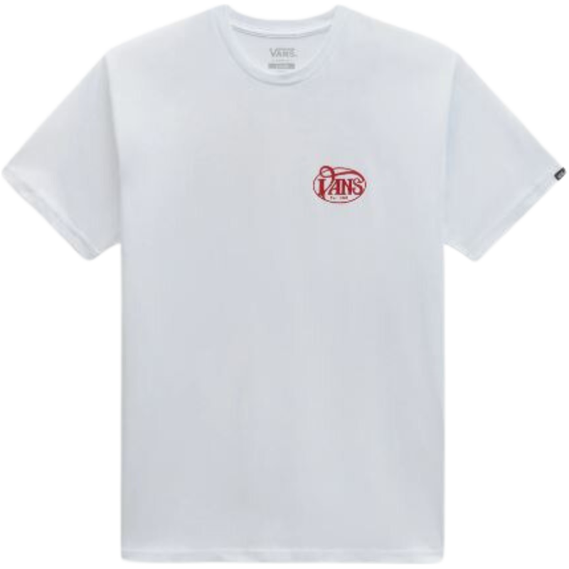 VANS OVAL SCRIPT SS TEE HERREN T-SHIRT - WHITE - HERREN T-SHIRT 