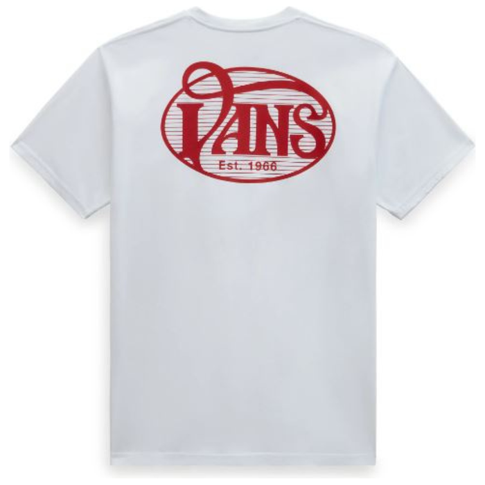 VANS OVAL SCRIPT SS TEE HERREN T-SHIRT - WHITE - HERREN T-SHIRT 