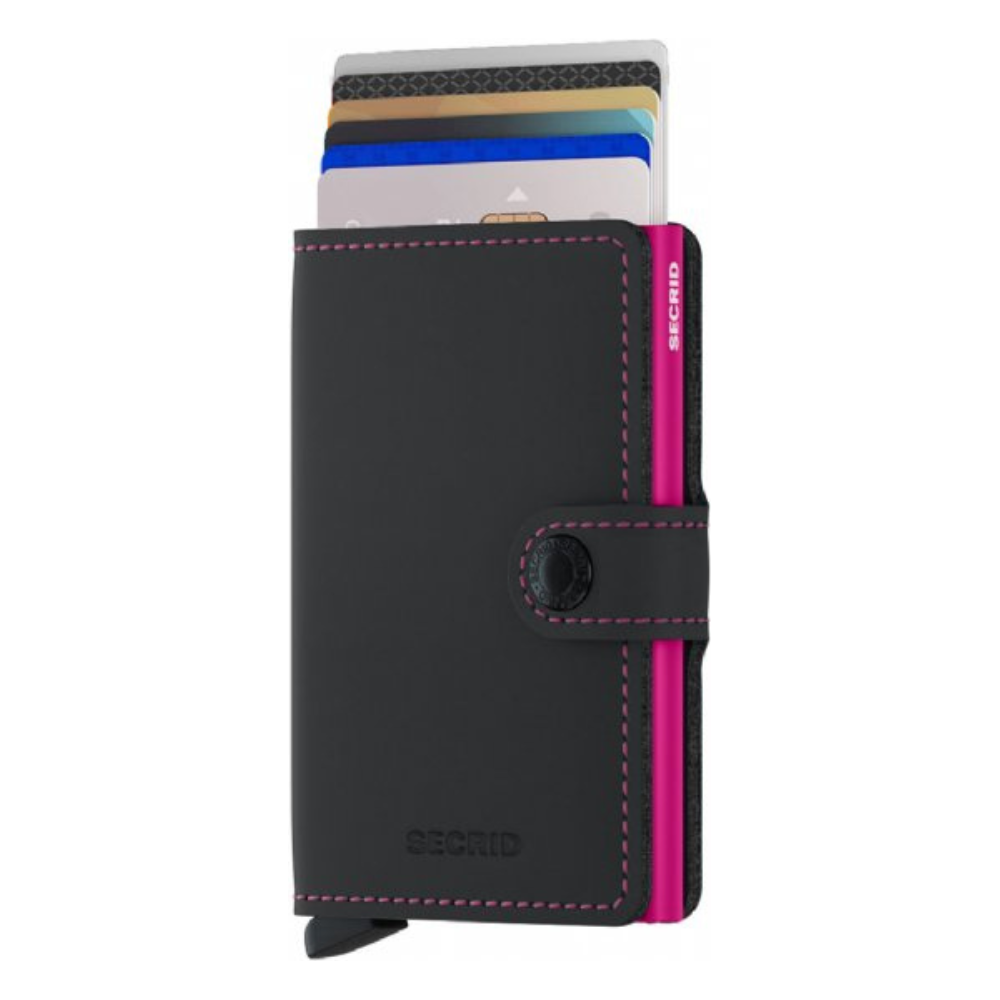 SECRID MINIWALLET -  MATTE BLACK FUCHSIA - WALLET