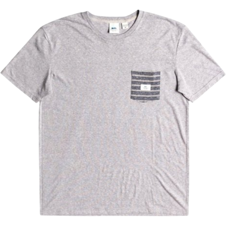 QUIKSILVER Herren T-Shirt - RETRO PLAN SS POCKET TEE - Light Grey Heather - T-Shirt 