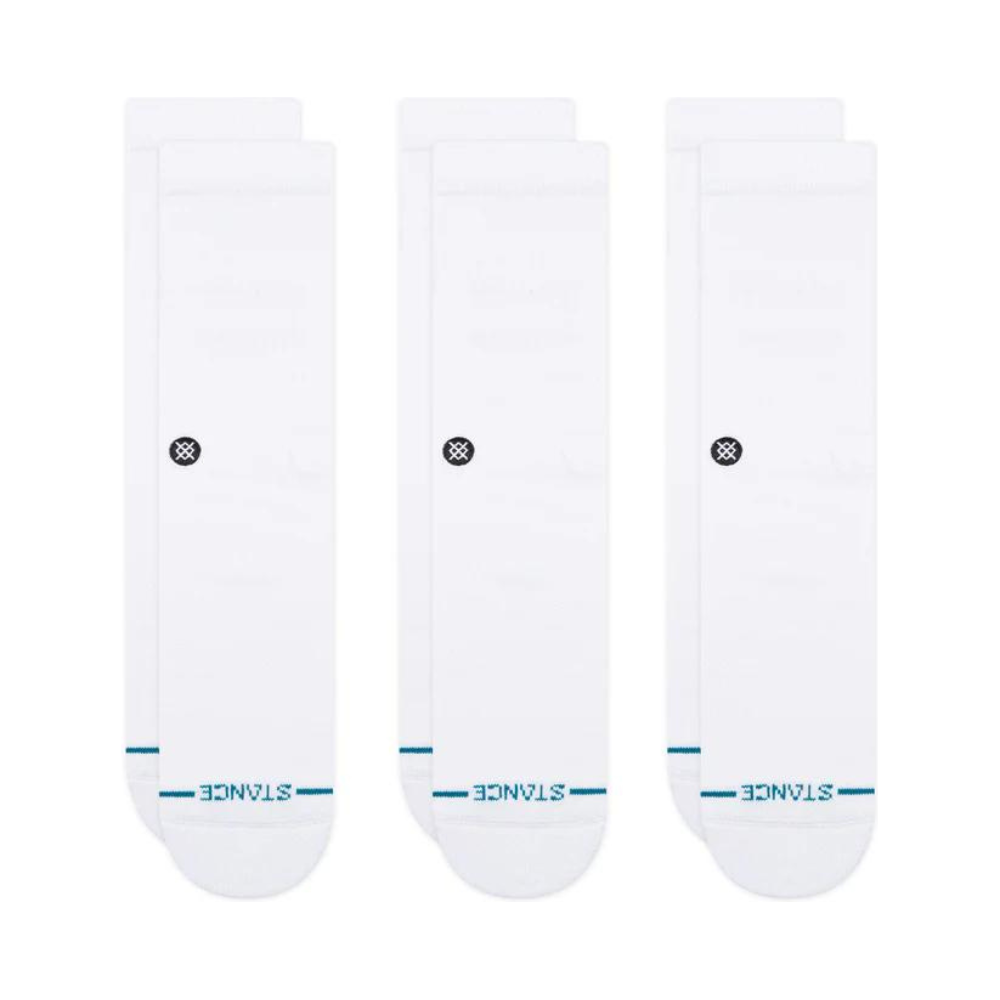 ICON 3 PACK - STANCE - WHITE - SOCKEN 