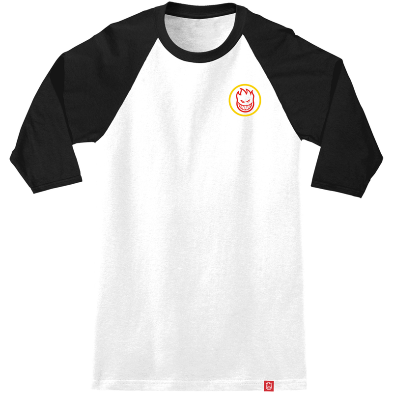 Repeater 3/4 Sleeve Raglan T-Shirt-Spitfire-White Black-T-Shirt Langarm