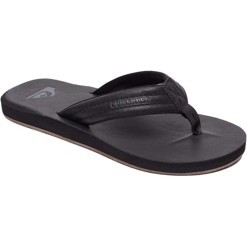 CARVER NUBUCK - Quiksilver - solid black - Flip Flop