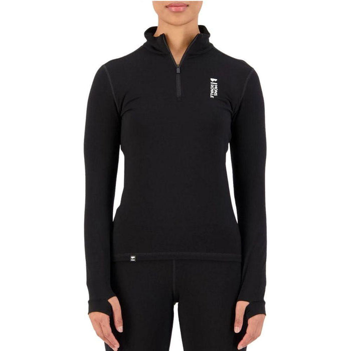 Cascade Merino Flex 200 1/4 Zip - Mons Royale - Black 