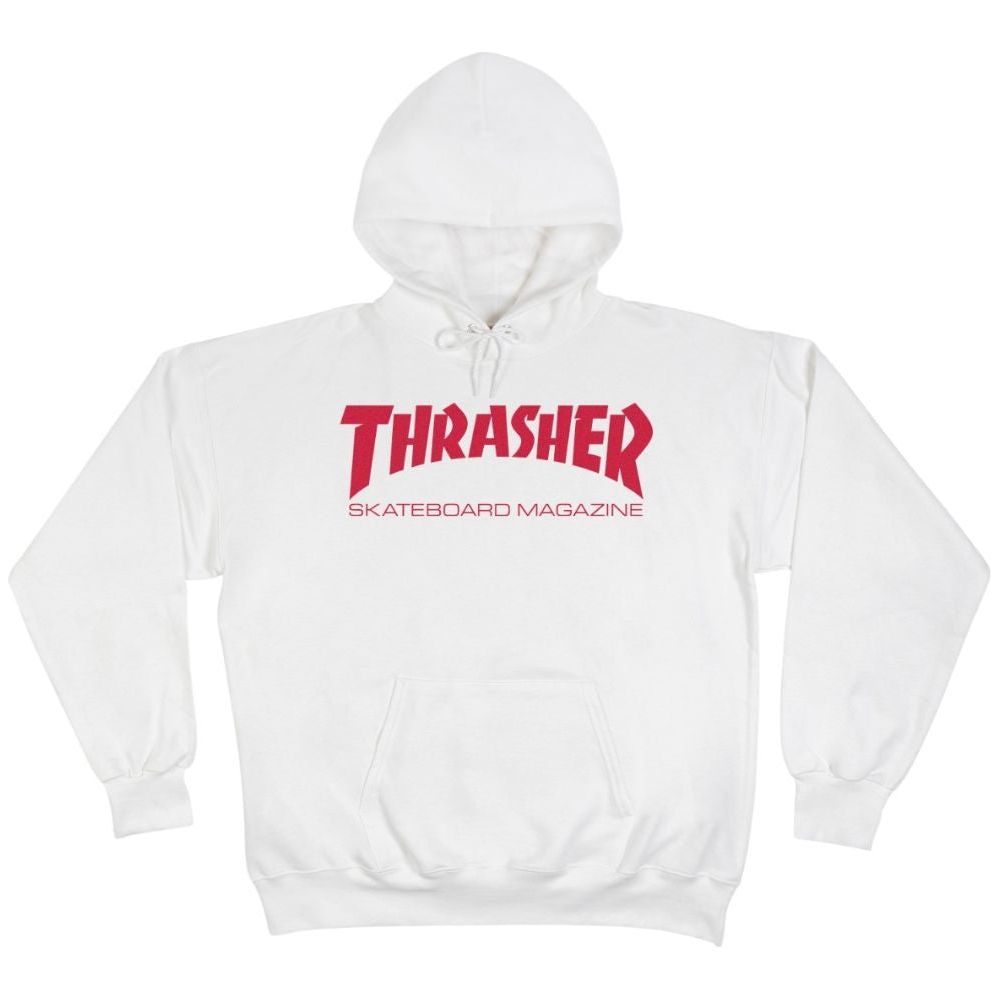 Skate-Mag Hood - Thrasher - white red - Kapuzenpulli 