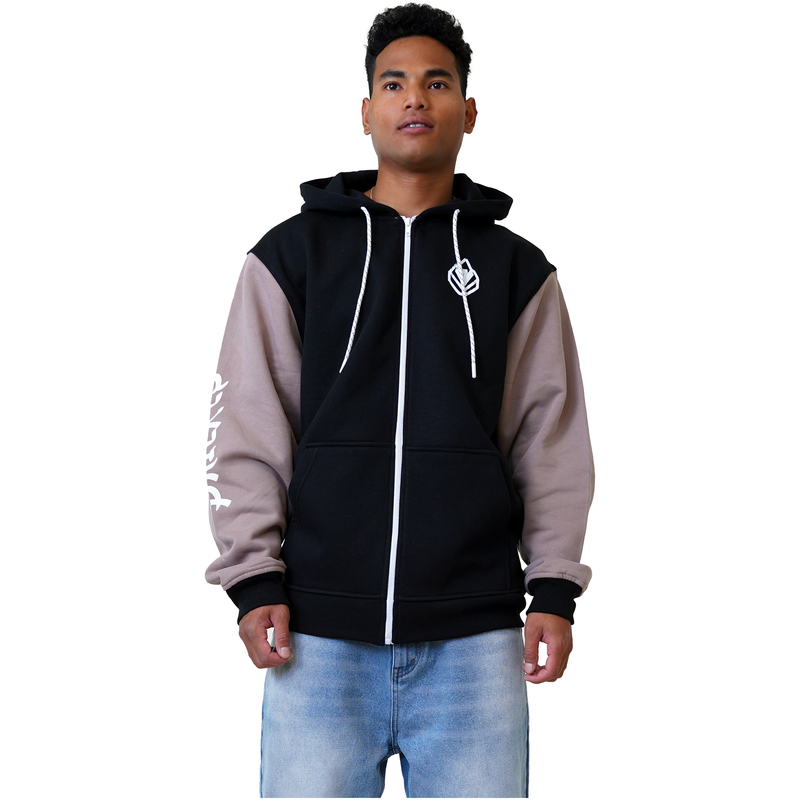 Yaphan Zip Hood - Phieres - Black Taupe - Zip Hoodie