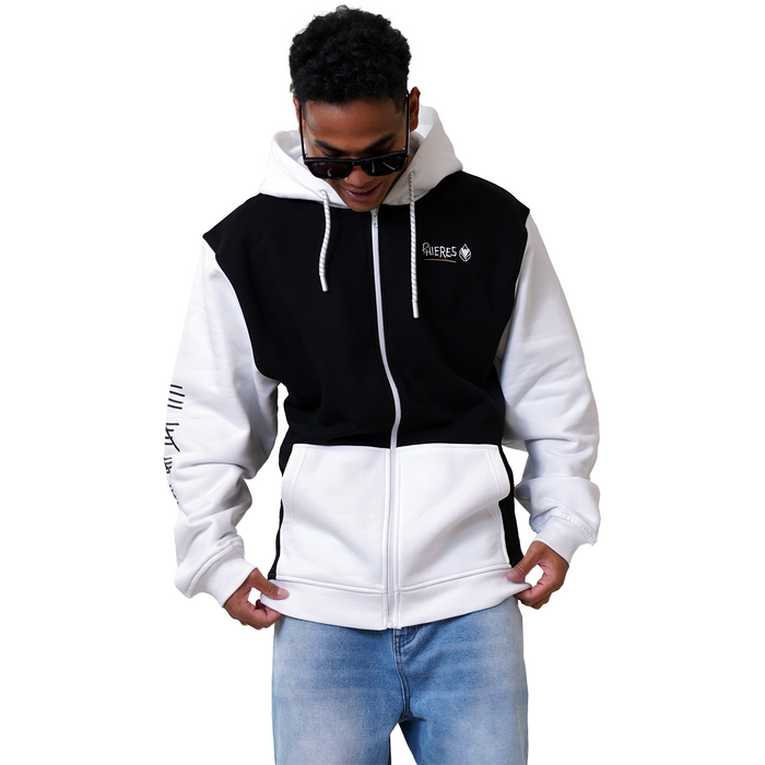 P Since 19 Hood - Phieres - Black White - Zip Hoodie