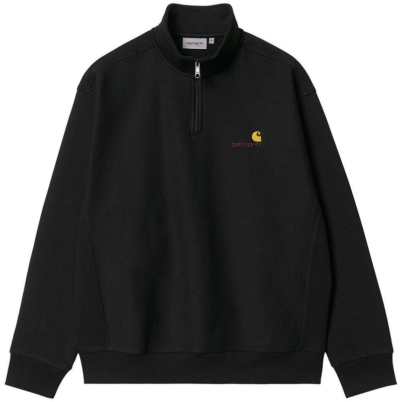 Carhartt - Half Zip American Script Sweat - Black - Zip Crew