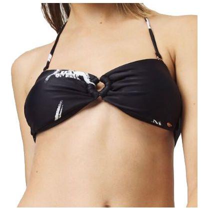 Bandeau Bikini Top - O'Neill - 9911 BLACK AOP W/ WH - Bikini Tops