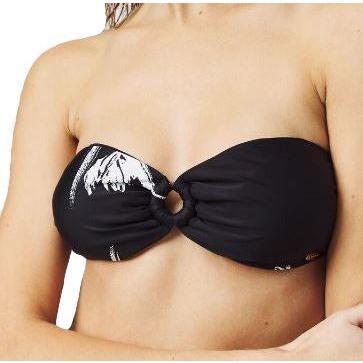 Bandeau Bikini Top - O'Neill - 9911 BLACK AOP W/ WH - Bikini Tops