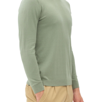 silk crew neck sweater-Nowadays-	malibu green-Pullover