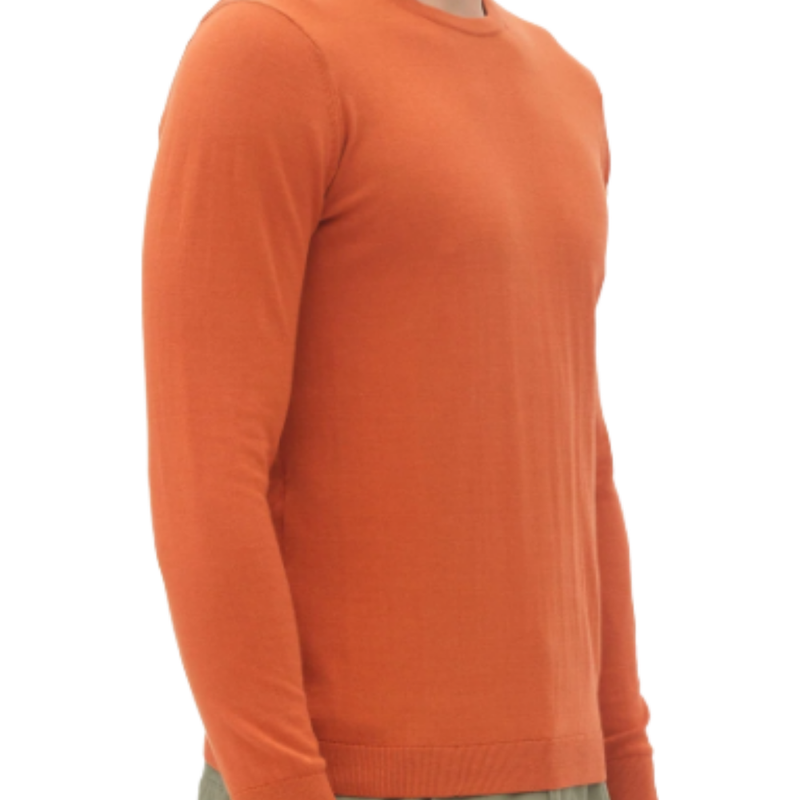 silk crew neck sweater-Nowadays-algarv clay orange-Pullover