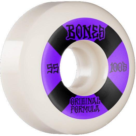 Bones - 100's - V5 Sidecut #4 - white-purple - SB Rollen-Wheels